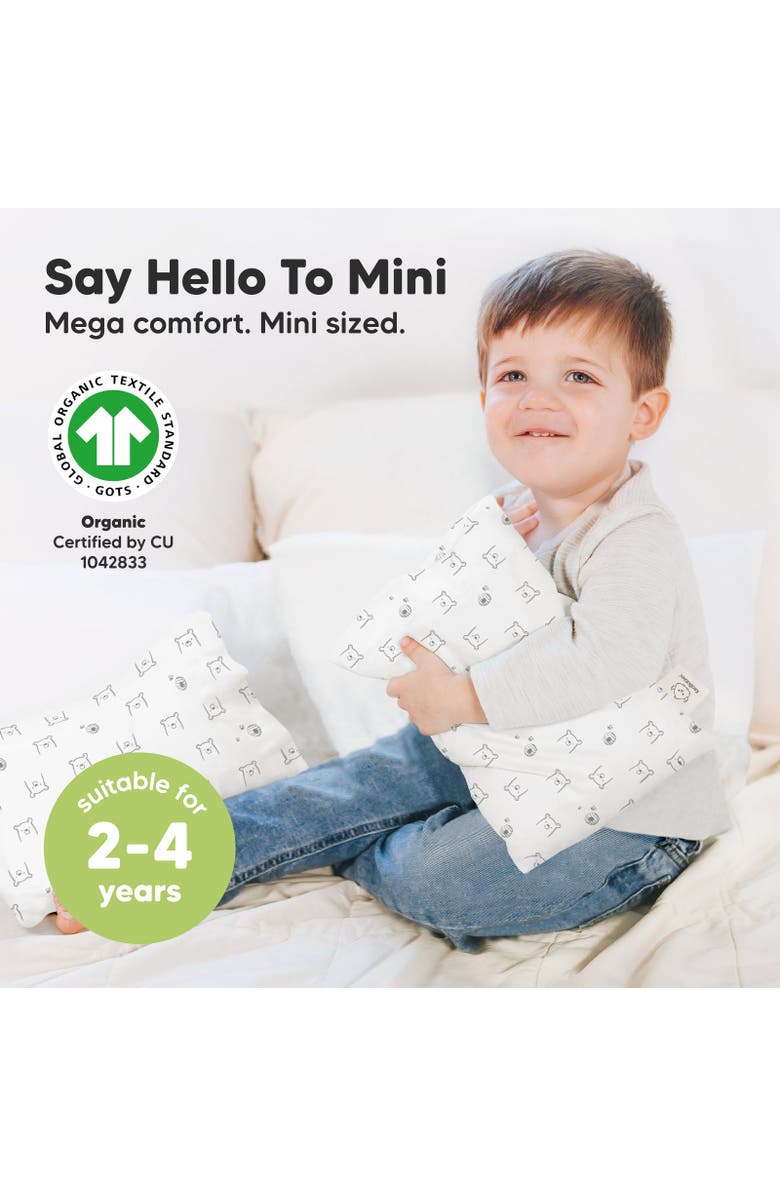KeaBabies Mini Toddler Pillow With Pillowcase, Alternate, color, Bumble Bear