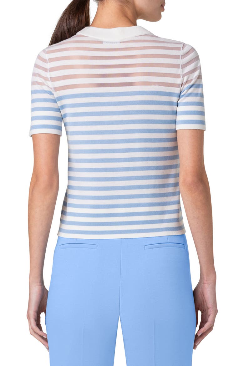 Kodak Stripe Short Sleeve Sweater, Alternate, color, SKY-CREAM