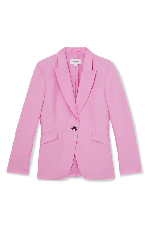 Reiss Pink Single Breasted Suit Jacket With Linen