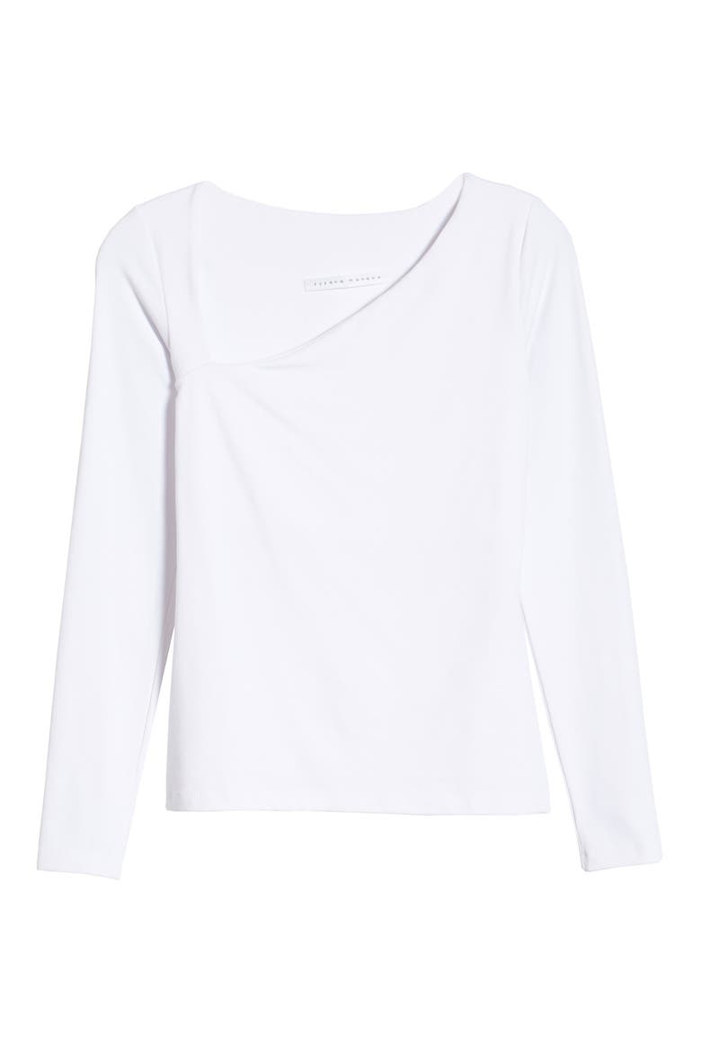 Diagonal Neck Long Sleeve Top, Alternate, color, SUGAR