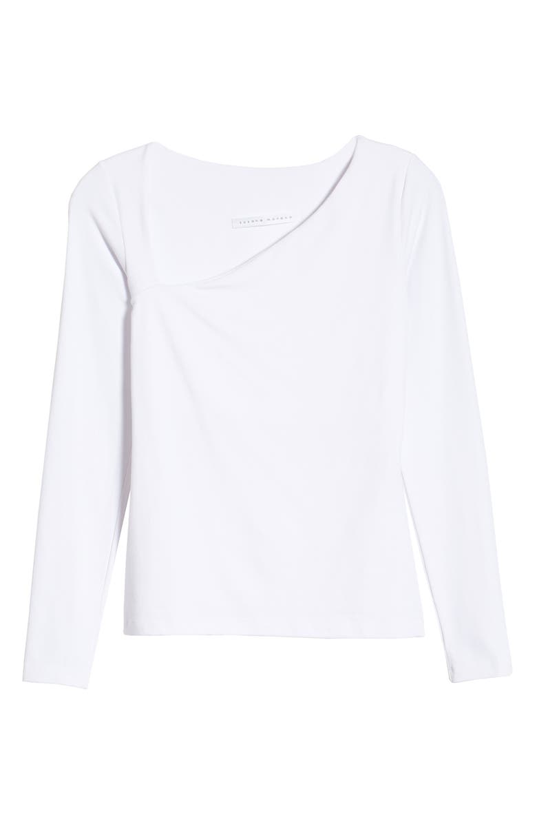 Susana Monaco Diagonal Neck Long Sleeve Top, Alternate, color, Sugar