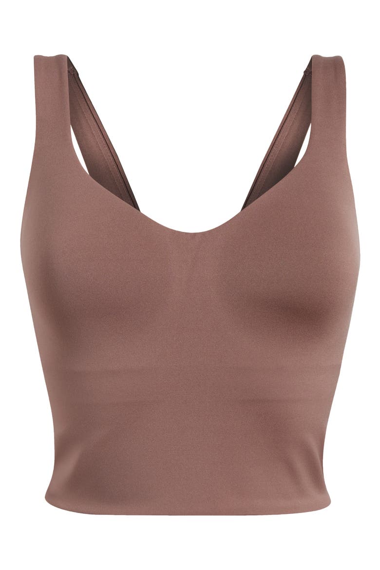 Seamless Padded Sports Tank, Alternate, color, SMOKEY MAUVE/ WHITE