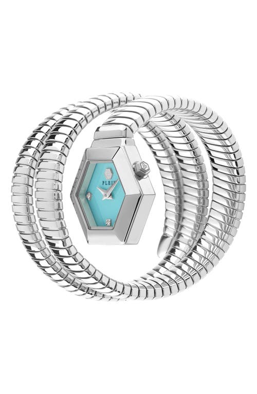 Philipp Plein Snake Hexagon 28mm In Stainless Steel