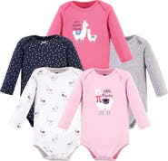 Hudson Baby Soft Cotton Long-Sleeve Bodysuits