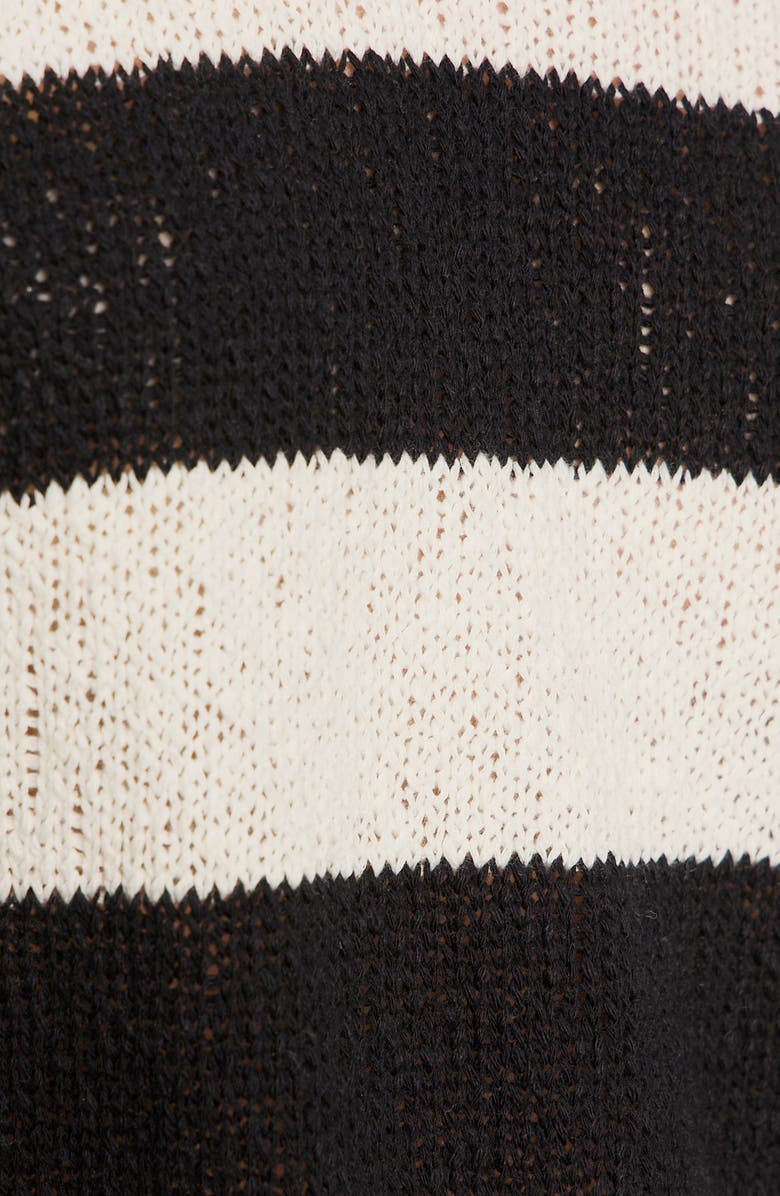 Sanctuary Cotton Blend Sweater, Alternate, color, Chalk/ Black