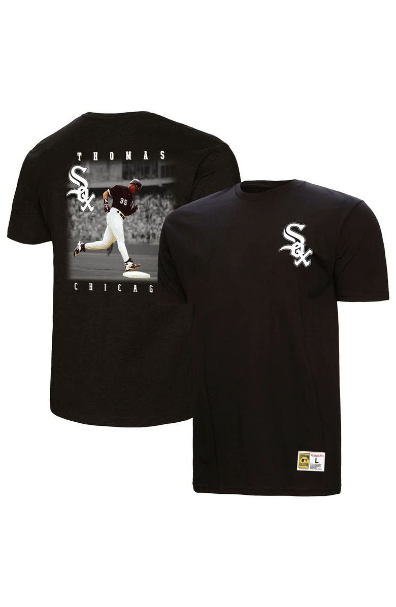 Mitchell & Ness Men's Mitchell & Ness Frank Thomas Black Chicago White Sox Legends Collection Vintage Logo T-Shirt, Alternate, color, Black