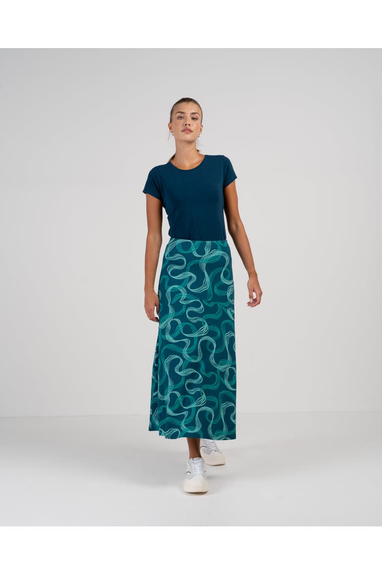 Lena Print Maxi Skirt, Alternate, color, Grey Teal Lena