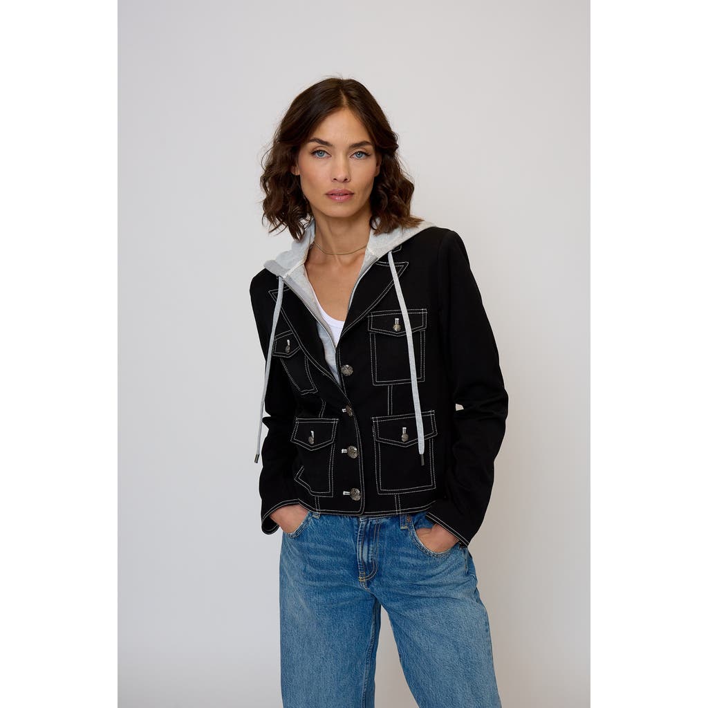 Central Park West Maribel Cropped Four-pocket Dickie Jacket In Black