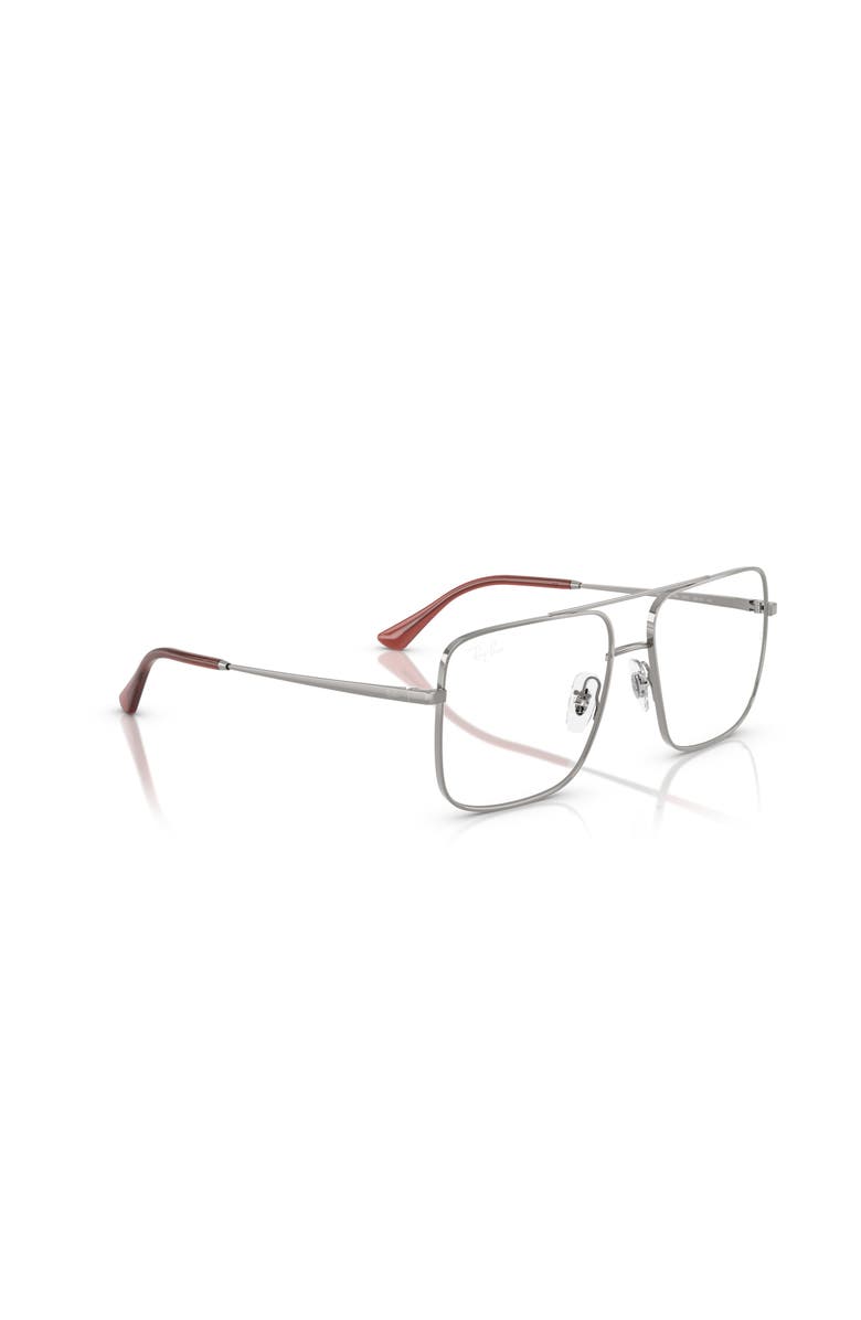 Ray-Ban 54mm Square optical glasses, Alternate, color, Silver