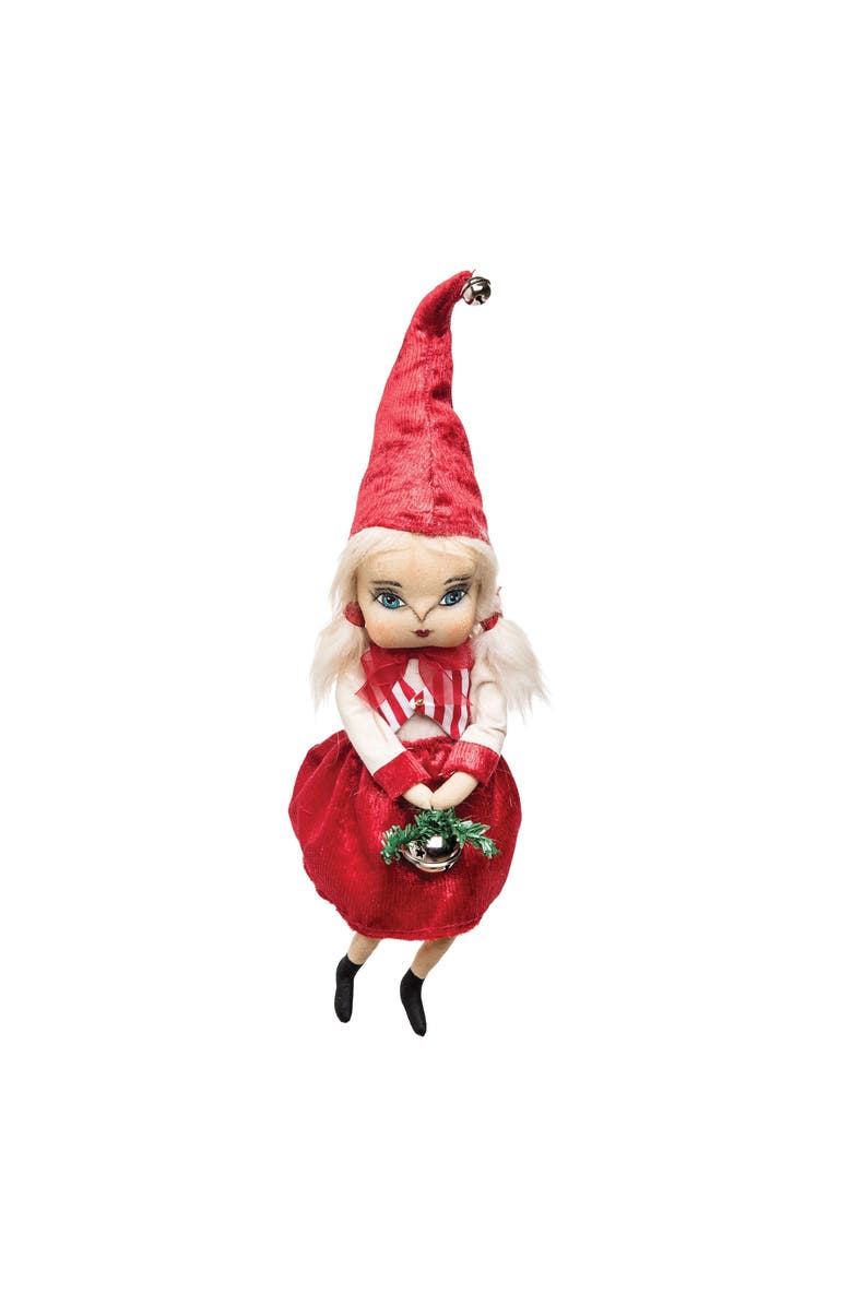 Gallerie II Kaitlin Girl Joe Spencer Gathered Traditions Christmas Art Doll Figure, Main, color, Red