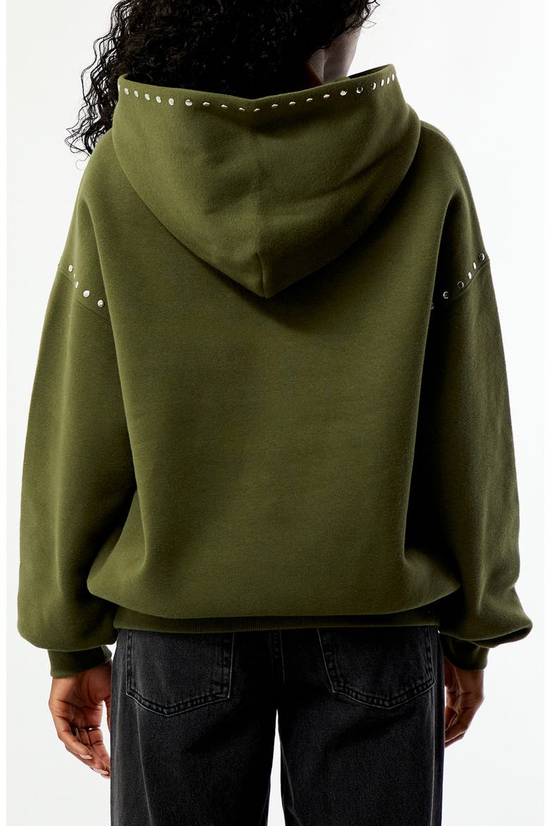 Studded Hoodie, Alternate, color, GREEN