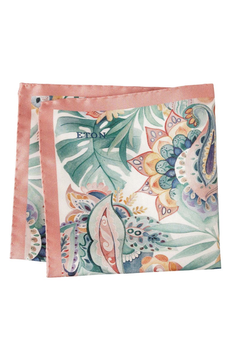 Eton Floral Silk Pocket Square, Main, color, 