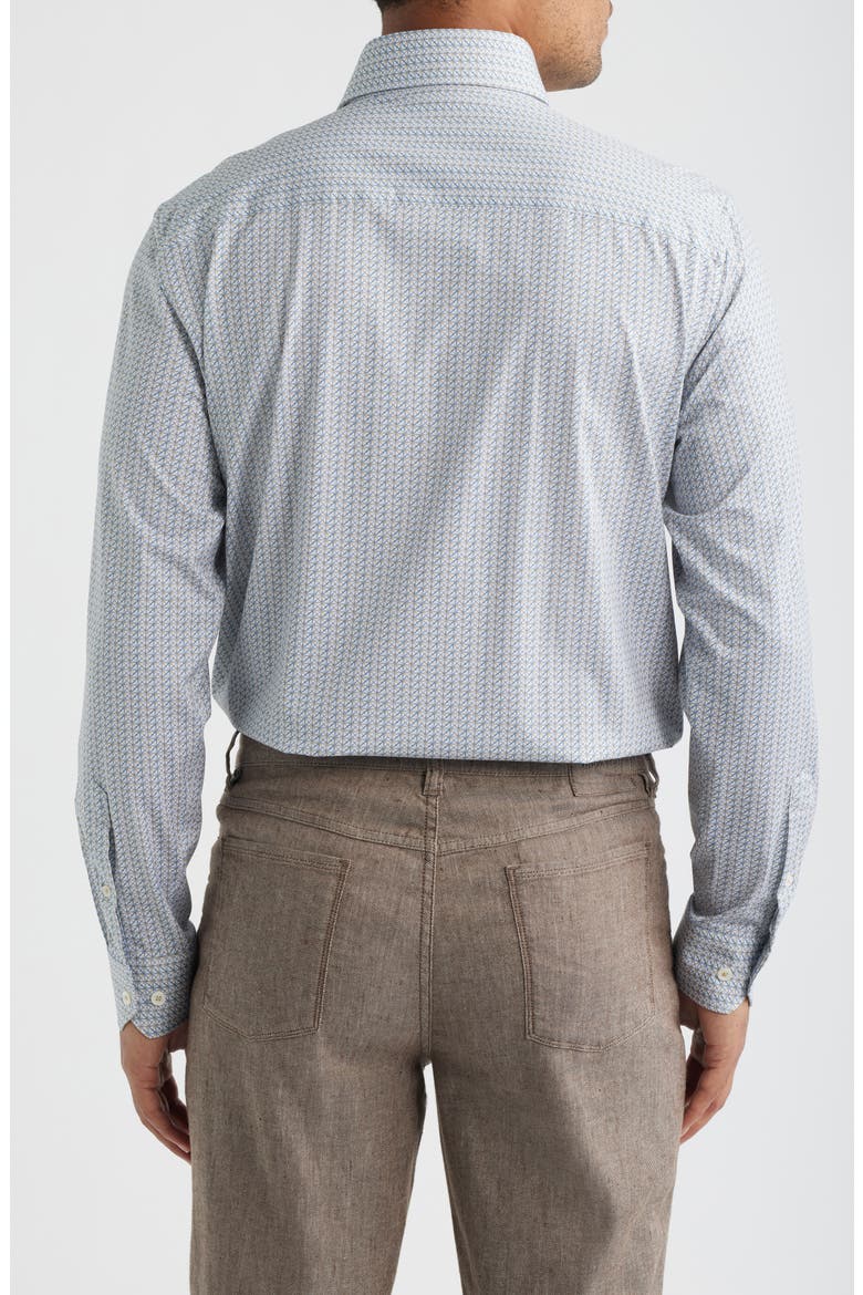 Devon OoohCotton® Geometric Print Long Sleeve Button-Up Shirt, Alternate, color, SAND