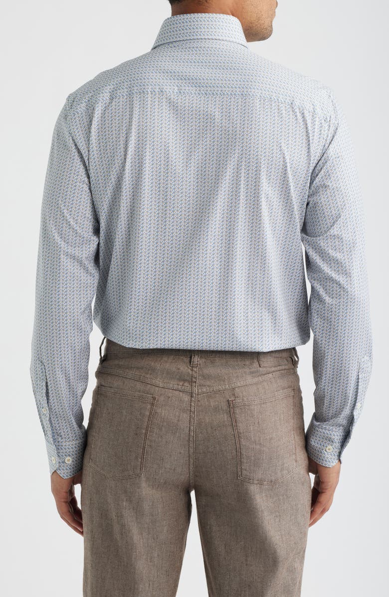 Bugatchi Devon OoohCotton<sup>®</sup> Geometric Print Long Sleeve Button-Up Shirt, Alternate, color, Sand