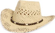 BP. Beaded Detail Straw Cowboy Hat