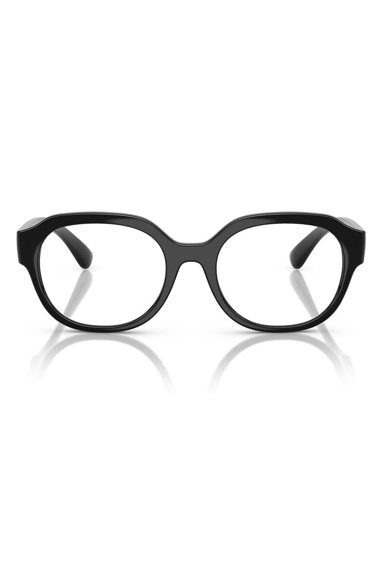 Dolce&Gabbana Kids' 48mm Round Optical Glasses, Main, color, Black / Demo Lens