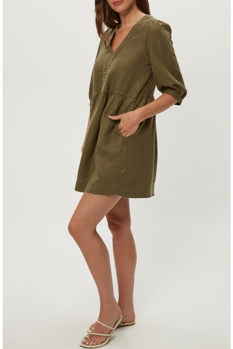 Brielle Linen Blend Minidress, Alternate, color, CAPER