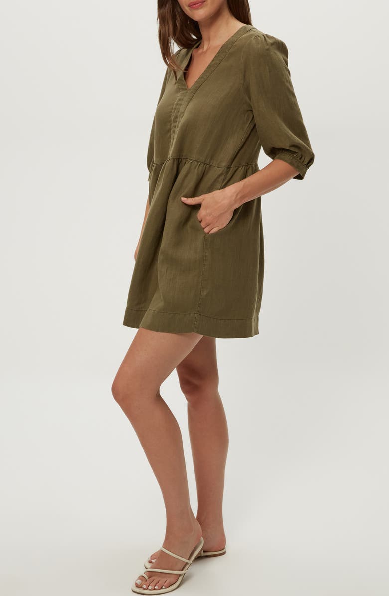 Michael Stars Brielle Linen Blend Minidress, Alternate, color, Caper