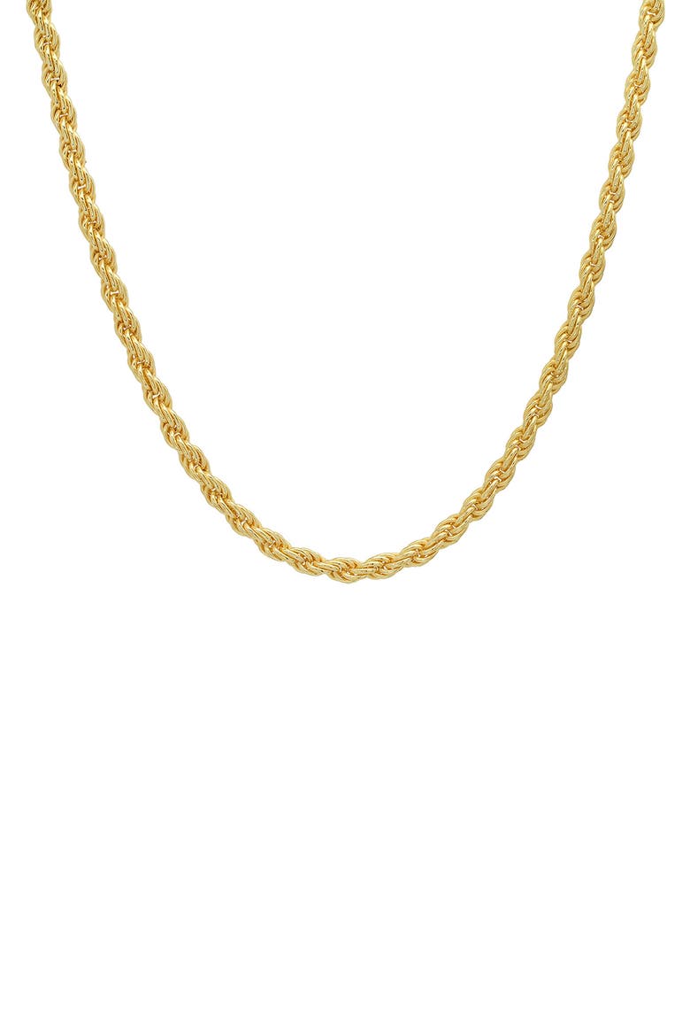 Men's Sterling Silver Italian Rope Chain Necklace, Main, color, GOLD