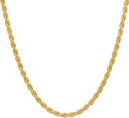 Queen Jewels Men's Sterling Silver Italian Rope Chain Necklace