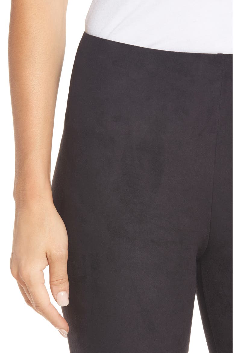 Lyssé High Waist Faux Suede Leggings, Alternate, color, BLACK