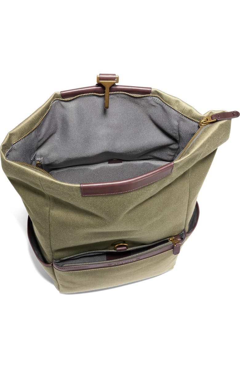 Cole Haan Judson Brushed Twill Backpack, Alternate, color, Olive Green/ Ch Madiera