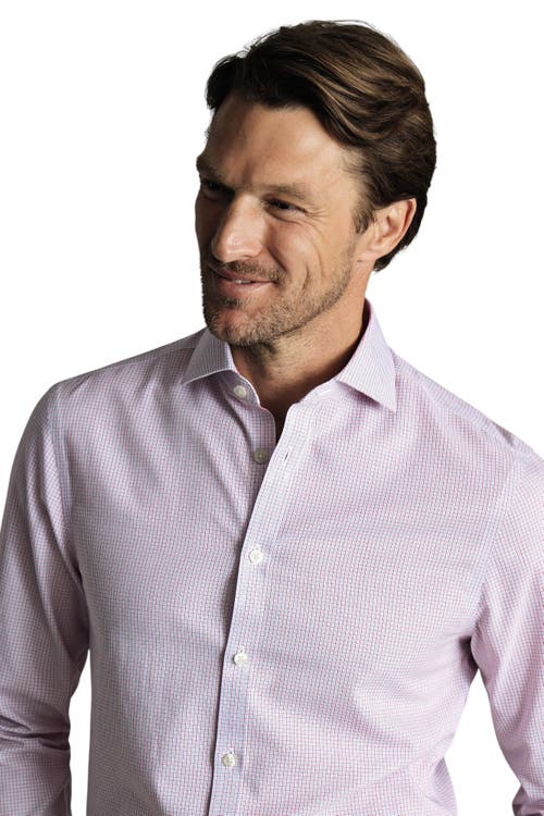 Charles Tyrwhitt Non-iron Poplin Check Shirt In Pink