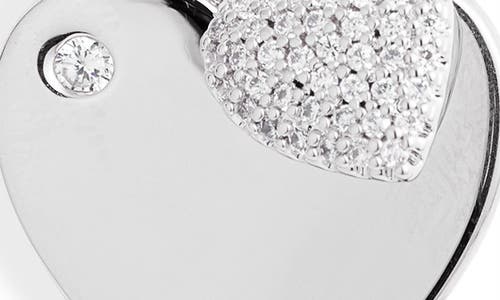 Nordstrom Cubic Zirconia Heart Charms Duo Necklace In Clear- Silver