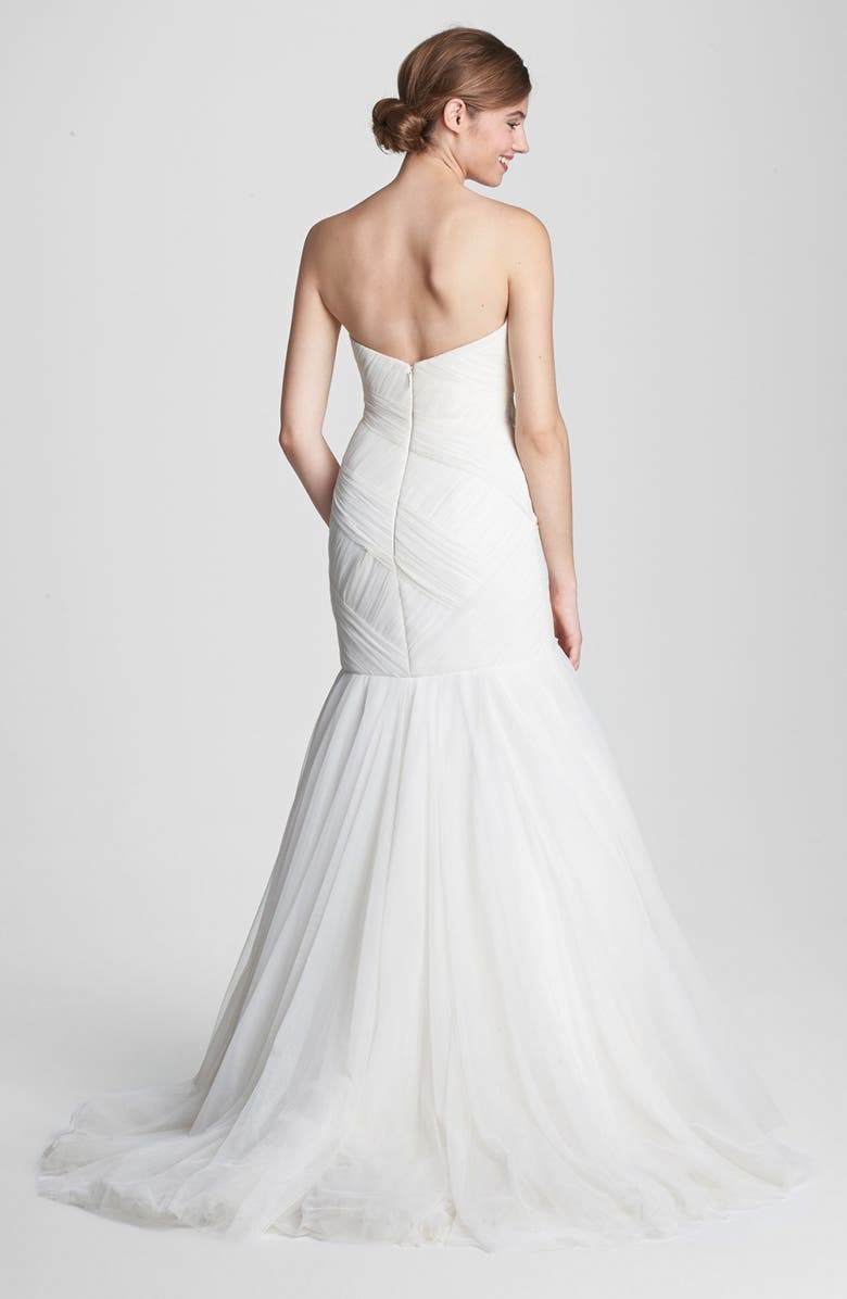 Anne Barge 'Aimee' Ruched Mesh Mermaid Dress, Alternate, color, 