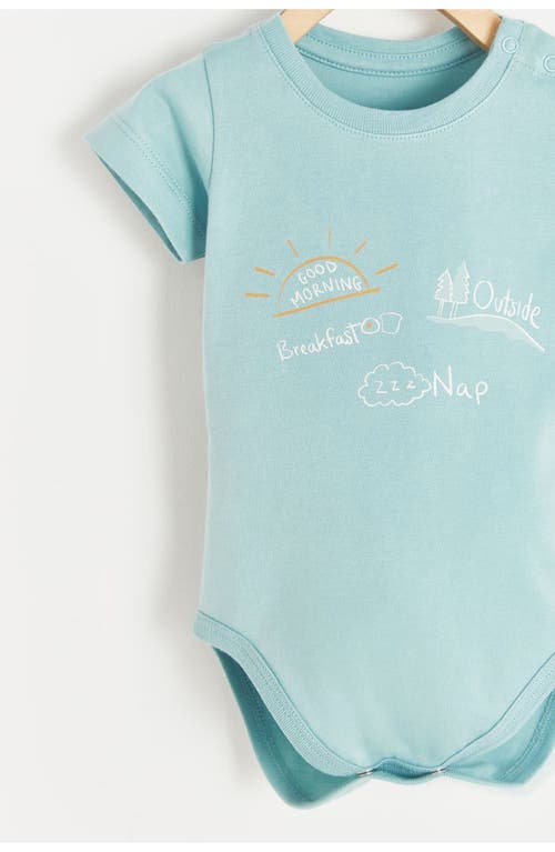 Babycottons Mundi Graphic Short Sleeve Bodysuit In Navy