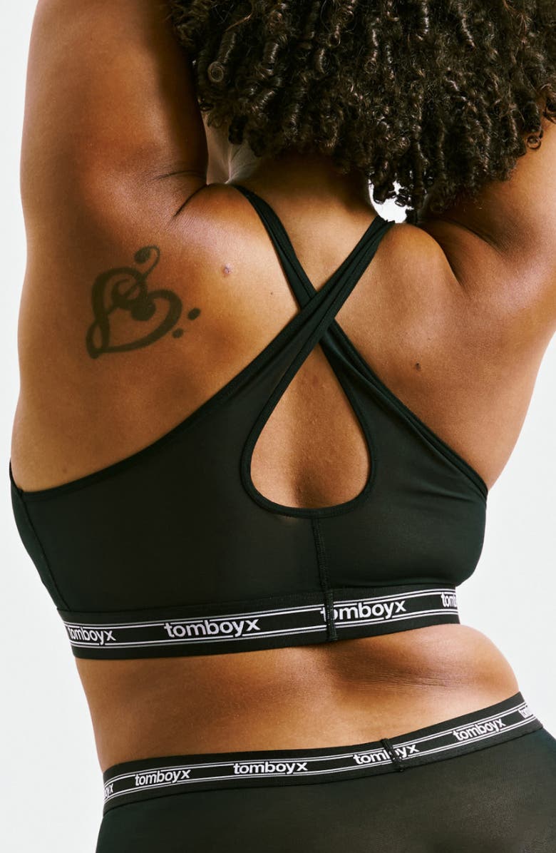 TomboyX Powermesh Bralette, Alternate, color, Black