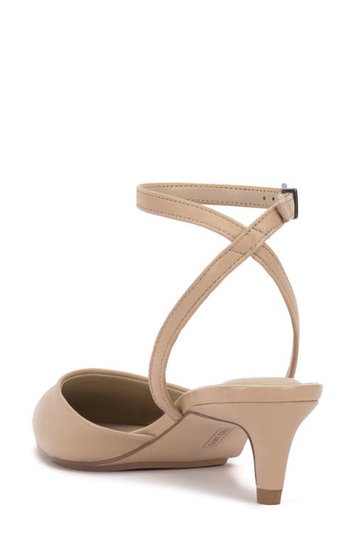 Vince Camuto Irva Ankle Strap Pointed Toe Pump In Soft Buff