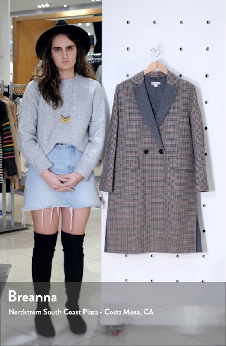 Check Double Face Wool Blend Coat, sales video thumbnail