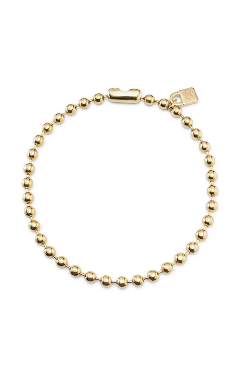 UNODE50 18K gold-plated necklace with large spherical beads, Main, color, Gold