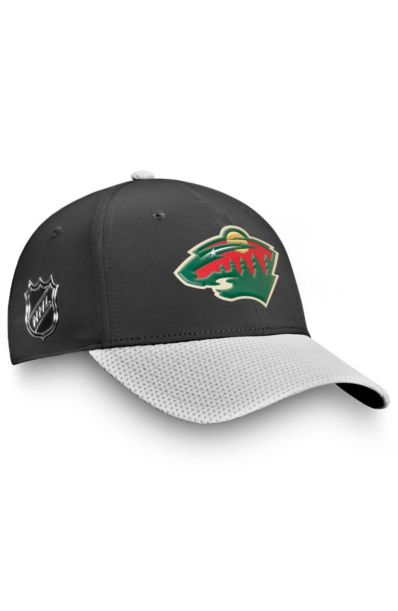 FANATICS Men's Fanatics Branded Black Minnesota Wild 2021 Stanley Cup Playoffs Bound Locker Room Structured Adjustable Hat, Alternate, color,
