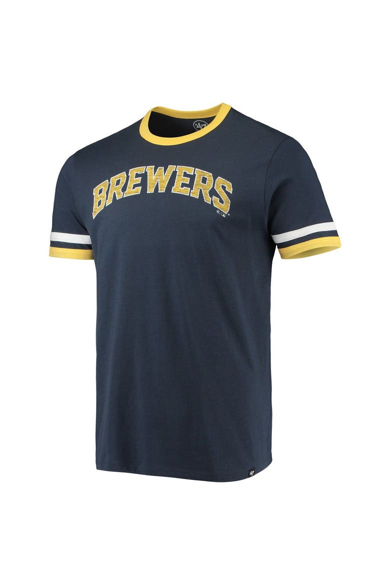 Men's '47 Navy Milwaukee Brewers Team Name T-Shirt, Alternate, color, Navy