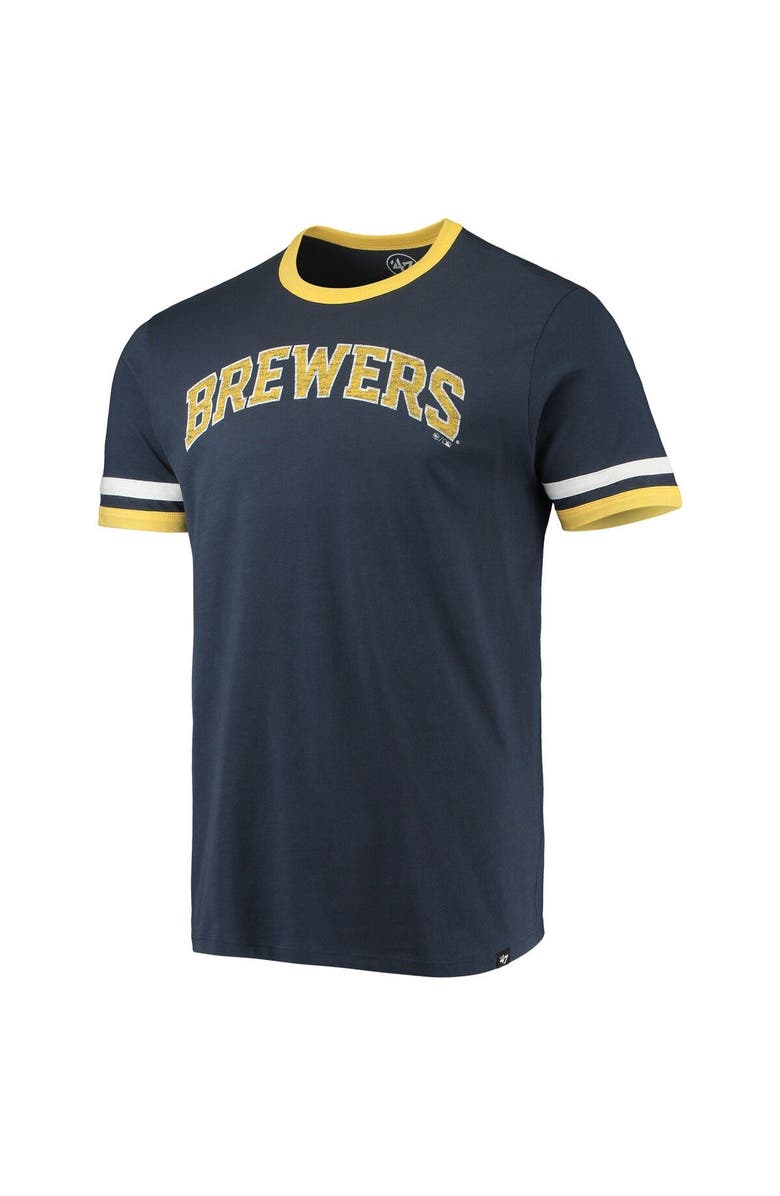 '47 Men's '47 Navy Milwaukee Brewers Team Name T-Shirt, Alternate, color, 