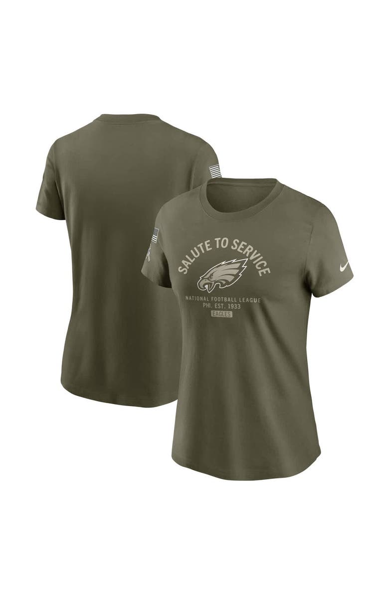 Nike Women's Nike Olive Philadelphia Eagles 2025 Salute to Service Sideline T-Shirt, Main, color, Olive
