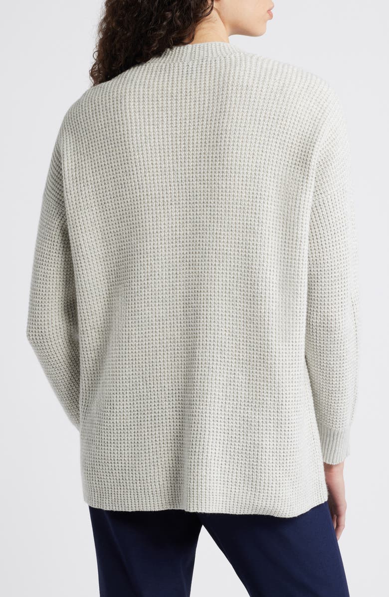 Eileen Fisher Open Front Organic Cotton & Recycled Cashmere Cardigan, Alternate, color, Sea Salt