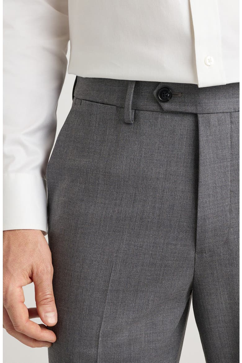 Weekday Warrior Slim Fit Flat Front Stretch Wool Dress Pants, Alternate, color, MEDIUM GREY TWILL