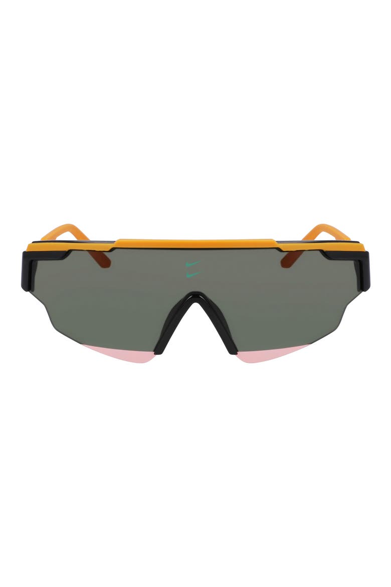 Marquee Edge 64mm Shield Sunglasses, Main, color, MONARCH/ GREEN
