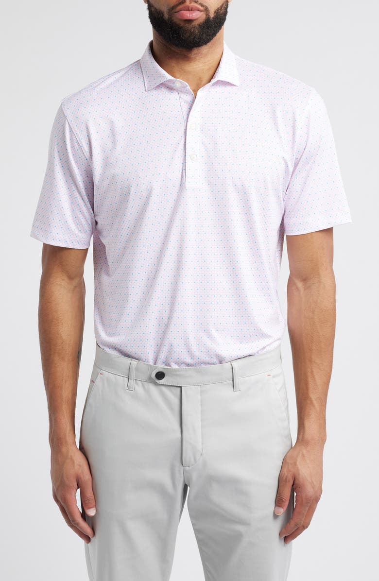 johnnie-O Maxim Dot Print PREP-FORMANCE Golf Polo, Main, color, Porto Pink