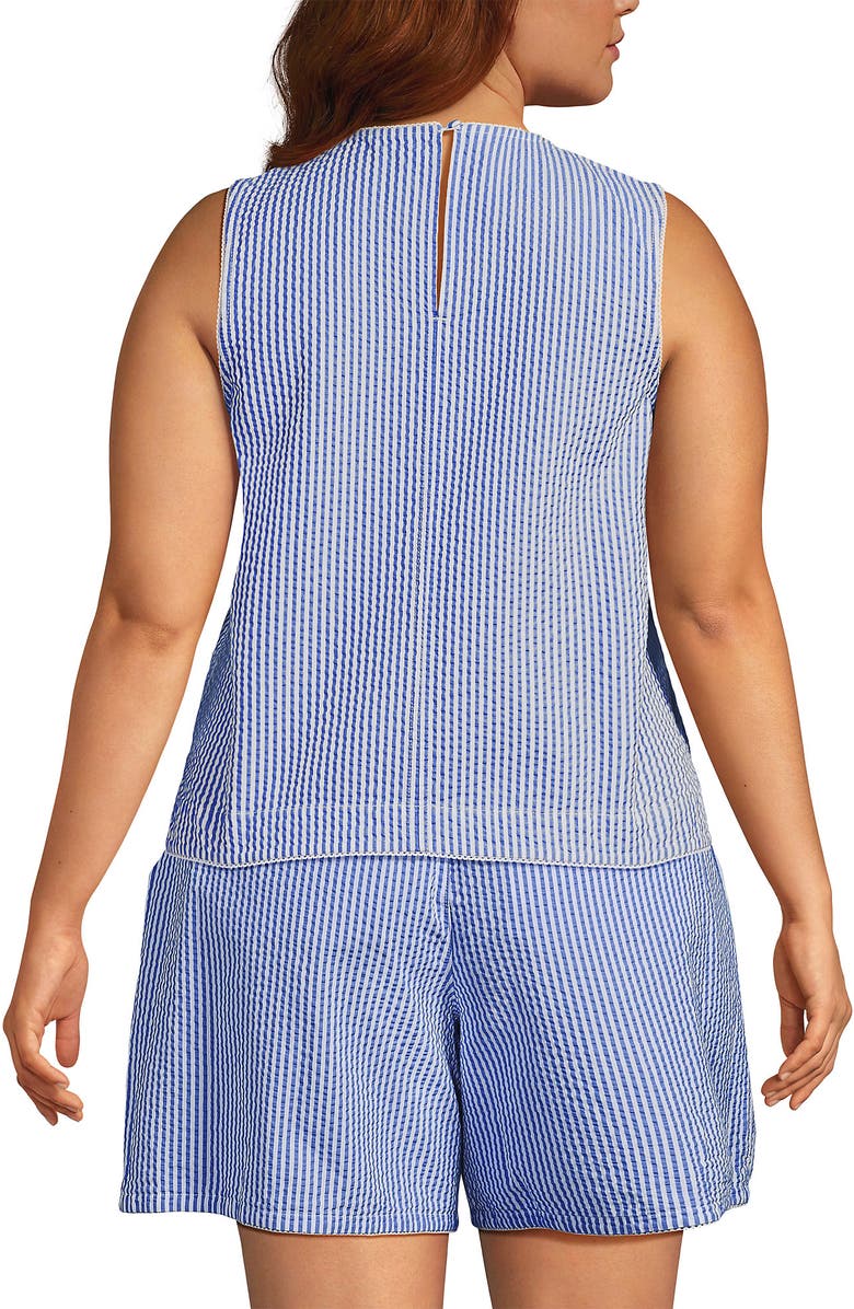 Lands' End Seersucker Matchback Shell, Alternate, color, Clear Blue/White Stripe