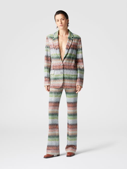 Shop Missoni Dégradé Zig Zag Knit Blazer With Sequins In Multicoloured