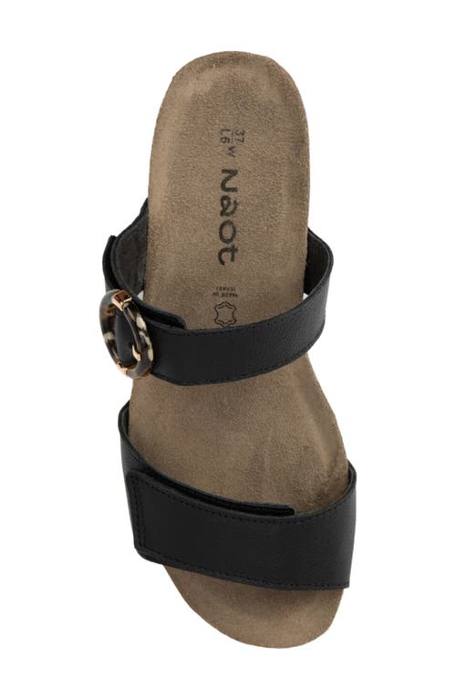Naot Anabel Slide Sandal In Soft Black Leather