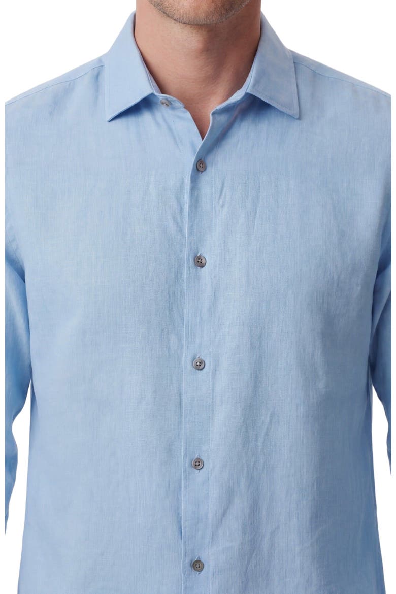 Uomo Solid Long Sleeve Fine Linen Shirt, Alternate, color, LAURENT BLUE