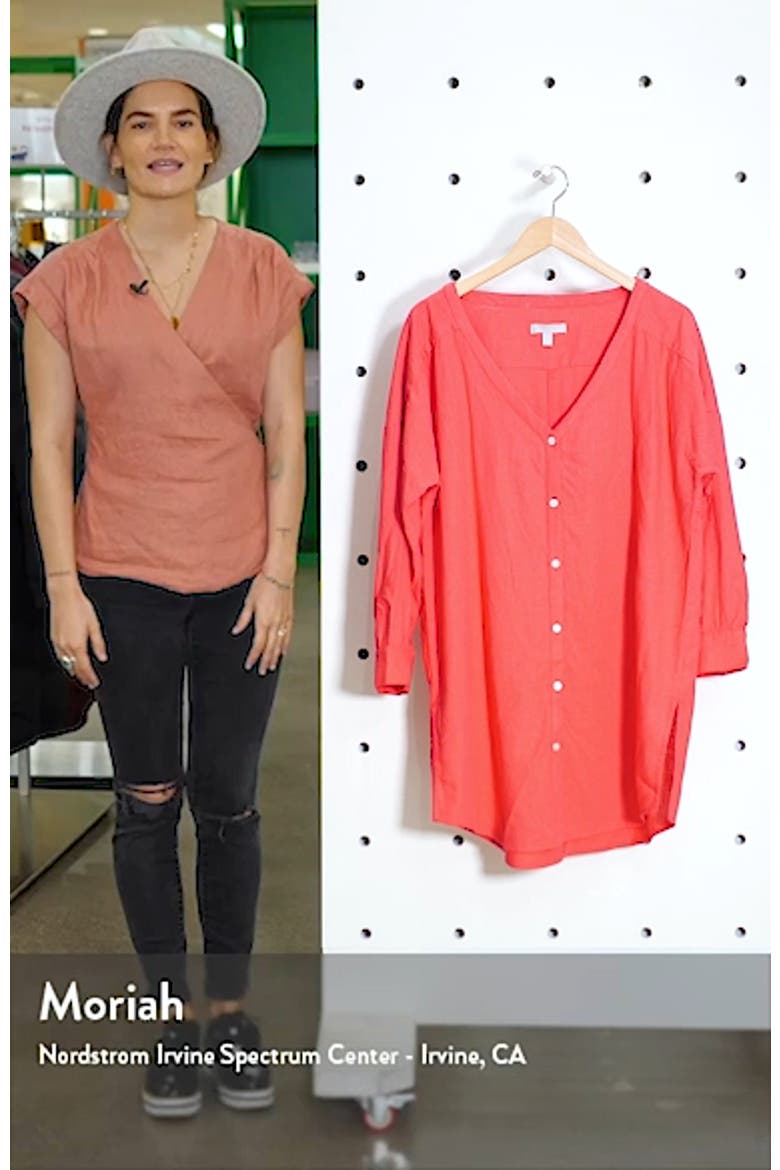 Oversize Linen Blend Cover-Up Shirt video
