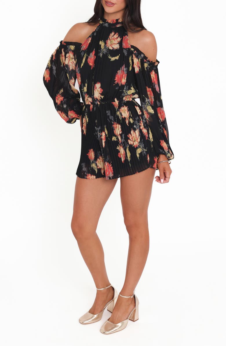 Petal & Pup Hillary Floral Cold Shoulder Long Sleeve Romper, Alternate, color,