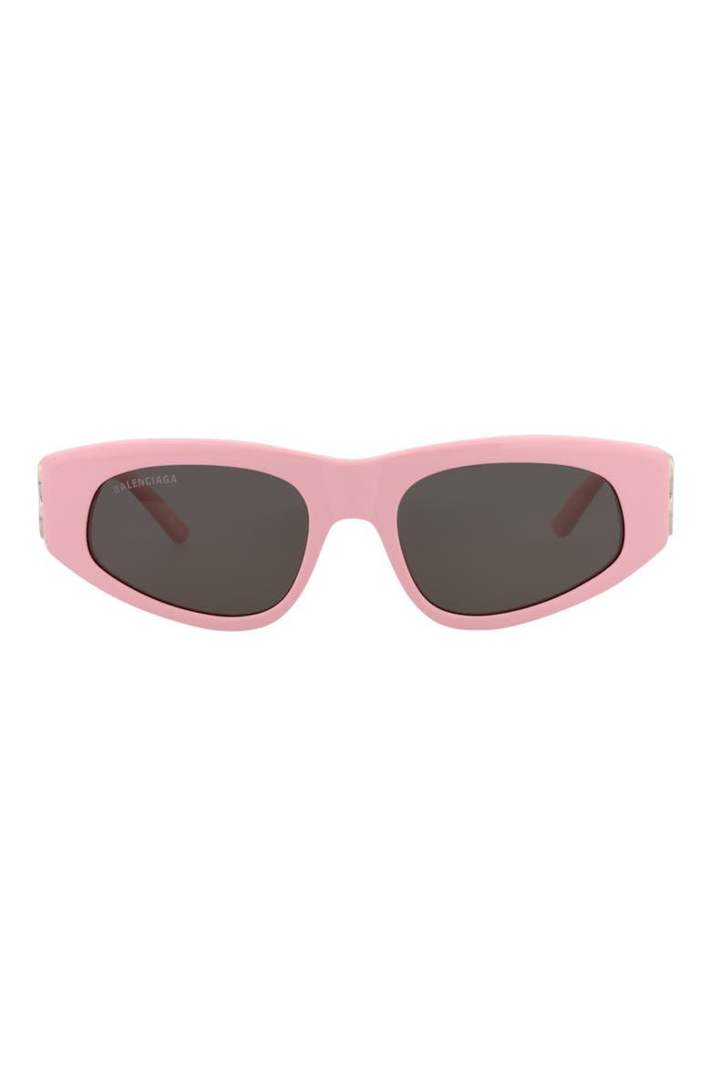 53mm Rectangle Sunglasses, Main, color, PINK SILVER GREY