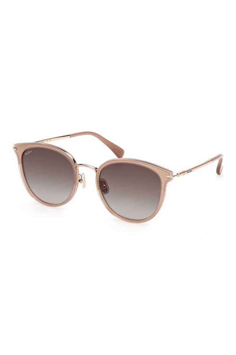 55mm Round Sunglasses, Alternate, color, SHINY BEIGE / GRADIENT BROWN